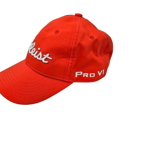 Titleist FootJoy FJ Pro-V1 Orange Strapback Youth Baseball Cap Hat Adjustable - Picture 2 of 5